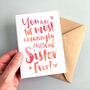 'The Most Amazingly Awesome Sister' Greeting Card, thumbnail 1 of 2