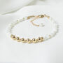 60th Birthday Bracelet, Mother Of Pearl Gemstone 14ct Gold Filled, thumbnail 1 of 3