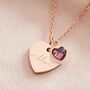 Esme Heart And Heart Birthstone Personalised Necklace, thumbnail 6 of 12