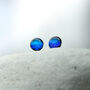 Sapphire Blue Small Round Glass Stud Earrings, thumbnail 10 of 12