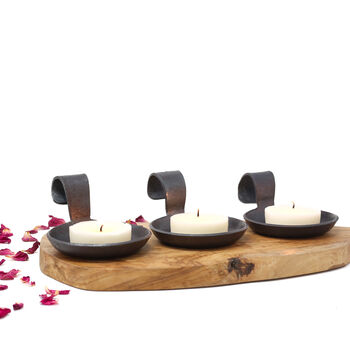 6th Anniversary Sculpted Iron Candle Dish With Curved Handle, 5 of 8