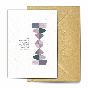 Comeback Not Setback Plantable Greetings Cards, 2 of 3