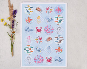 A5 Personalised Children's Stationery Set Gift With Under The Sea Design, 5 of 9