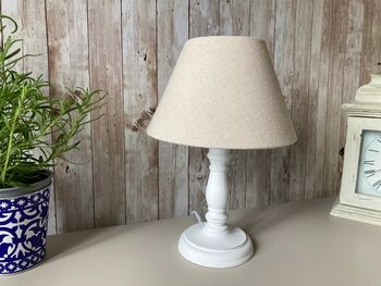 54cm Slim White Wooden Table Bedside Lamp With Shade 54cm Home Decor, 2 of 11
