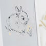 Little Bunny Art Print In Grey, thumbnail 2 of 2