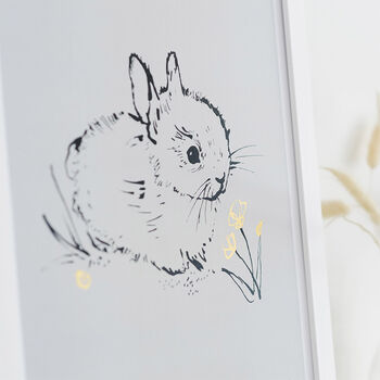 Little Bunny Art Print In Grey, 2 of 2