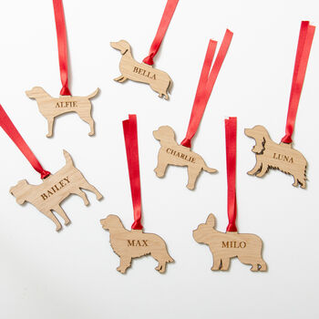 Personalised Dog Outline Christmas Tree Decoration, 10 of 12