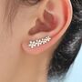 Forget Me Not Flower Crawler Earrings, thumbnail 1 of 11