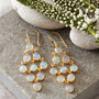 Opal Chandelier Gold Plated Silver Drop Earrings, thumbnail 2 of 10