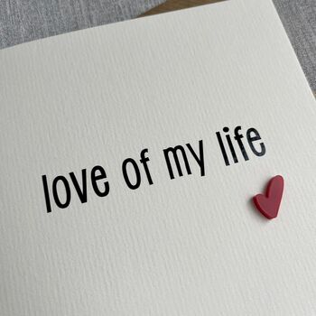 Love Of My Life Acrylic Heart Valentine's Day Card, 4 of 4