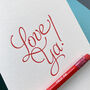 'Love Ya!' Script Letterpress Card, thumbnail 4 of 4