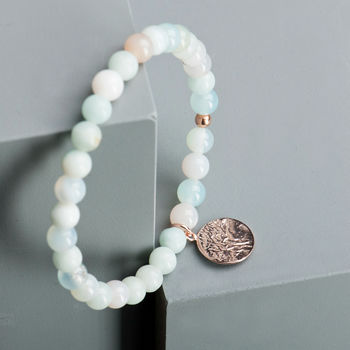 Personalised 18ct Rose Gold Plated Agate Bracelet, 4 of 8