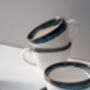 Navy Set Of Six Handmade Porcelain Tea Cup With Saucer, thumbnail 7 of 11