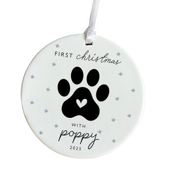 Personalised Pet First Christmas Ceramic Ornament, 2 of 7