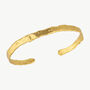 Naturally Textured Thin Cuff Bangle In Gold, thumbnail 2 of 7