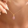 Pink Sapphire Pendant Necklace In Sterling Silver And Gold, thumbnail 12 of 12