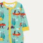 Organic Cotton Zip Up Baby Romper With Canoeing Print, thumbnail 4 of 6