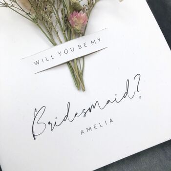 Will You Be My Bridesmaid Dried Flower Card, 4 of 4