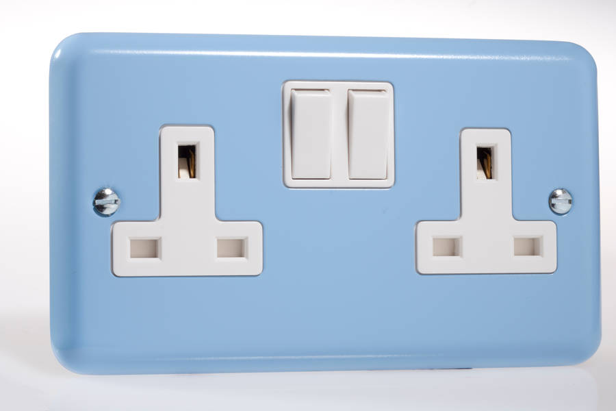 Pastel Blue Metal Light Switch And Switch Sockets By Candy Queen