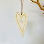 New Baby Wooden Hanging Heart, thumbnail 3 of 5