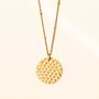 Hammered Gold Disc Necklace, thumbnail 1 of 8