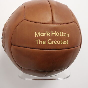 Personalised Vintage Tan Leather Football, 7 of 7