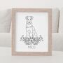 Custom Bingley Terrier Dog Outline Portrait With Flowers, thumbnail 1 of 9