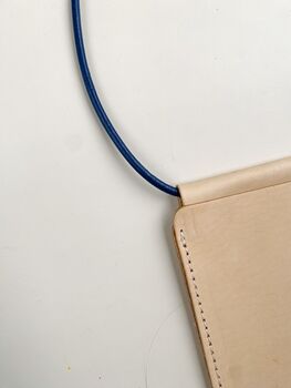 Handmade Leather Phone Carrier With Coloured Strap, 3 of 12