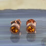 Citrine November Birthstone Sterling Silver Stud Earrings, thumbnail 4 of 11