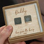 Happy Father's Day From The Bump Wooden Card Cufflinks, thumbnail 1 of 12