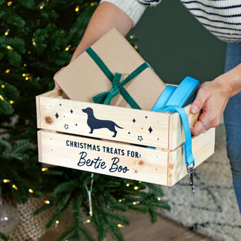 Dog Silhouette Pets Christmas Treats Crate, 3 of 3