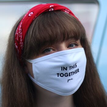 'In This Together' Reusable Unisex Face Mask, 3 of 4