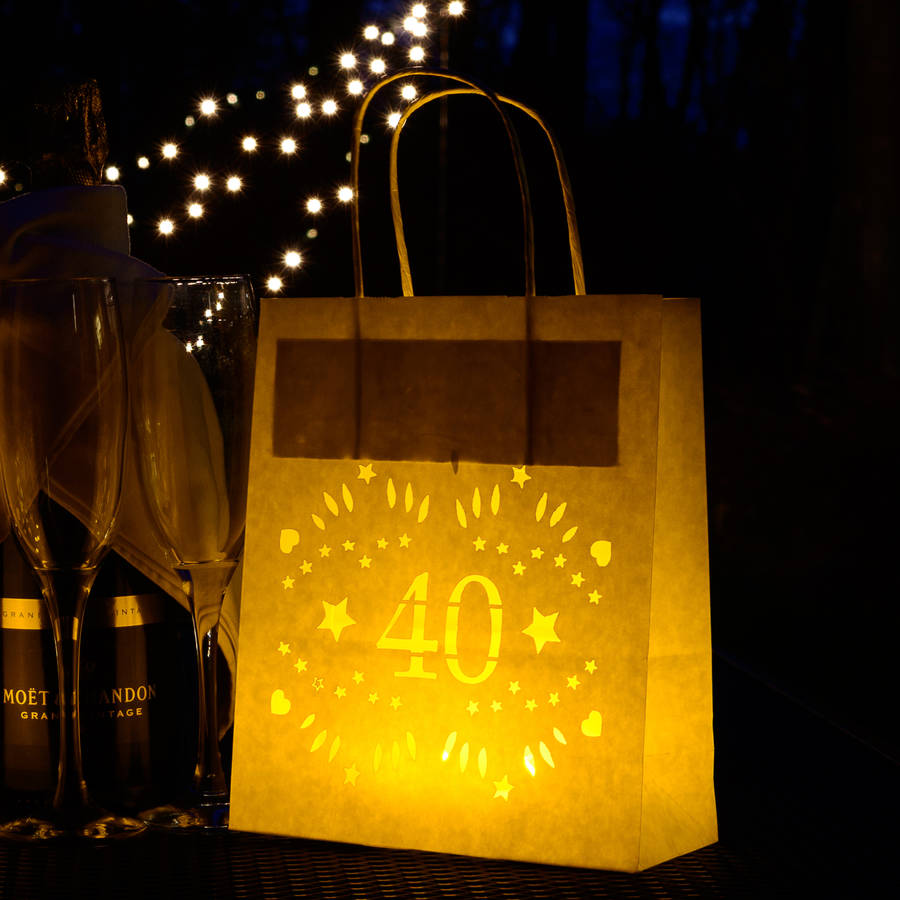 40th Birthday, Party Decoration Lantern Bag By Baloolah ...