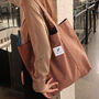 Brown Extra Large Canvas Shopping Tote Bags For Summer, thumbnail 1 of 5
