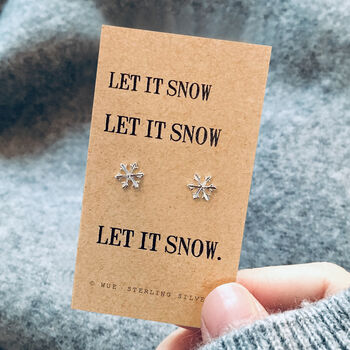 Let It Snow Silver Snowflake Earrings, 2 of 4