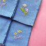 Hand Embroidered Flower Napkins, thumbnail 5 of 6
