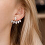 Crystal Encrusted Petal Ear Jacket Earrings, thumbnail 4 of 4