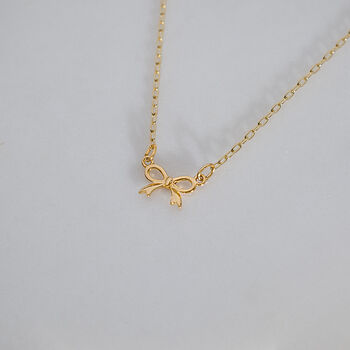 Sterling Silver Or Gold Plated Bow Necklace, 6 of 11