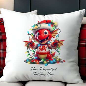 Personalised Wales Dragon And Welsh Sheep In Christmas Lights, 3 of 11