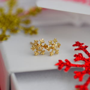 9ct Gold Snowflake Earrings 9ct Gold Snowflake Earrings