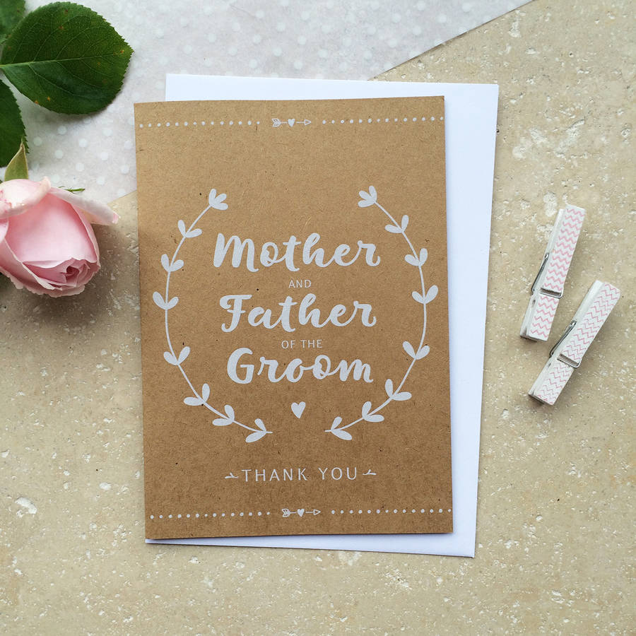 Mother And Father Of The Groom Thank You Card By Aliroo