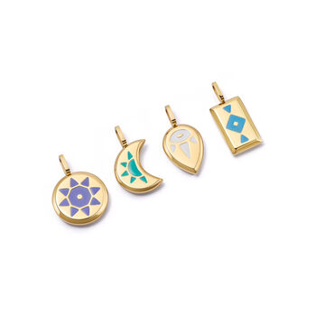 White Serene Aqua Blue Glowing Pendant Necklace With Uv Keyring Torch, 5 of 6