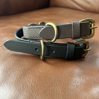 Handmade Buffalo Leather Dog Collar In Two Colours, 2 of 6