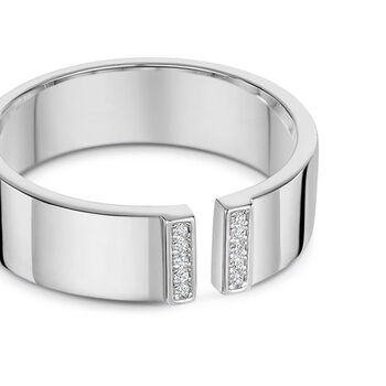 Crystal Split Band Ring 925 Solid Silver, 4 of 4