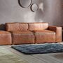 Leather Brown Boxed Sofa, thumbnail 2 of 2