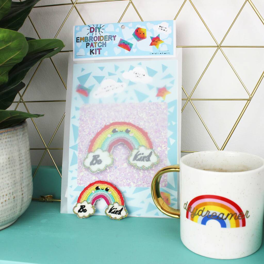 Rainbow embroidery patch craft kit by ellbie co  notonthehighstreetcom Rainbow embroidery patch craft kit by ellbie co  notonthehighstreetcom