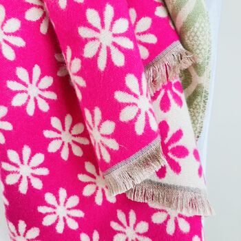 Pink And Green Reversible Super Soft Scarf, 4 of 5