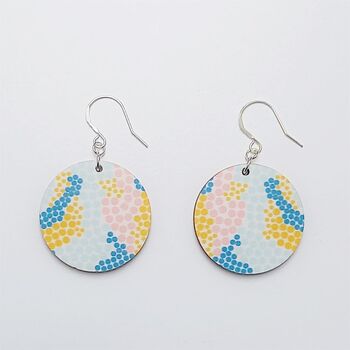 Mosaic Wooden Drop Earrings, 3 of 8