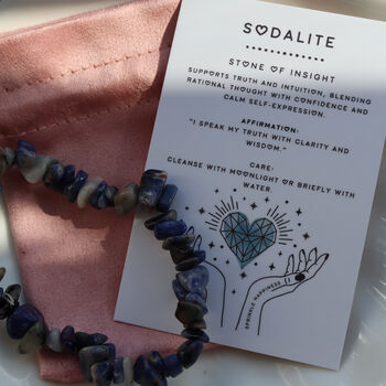 Sodalite Chip Crystal Bracelet For Calm And Truth, 2 of 7