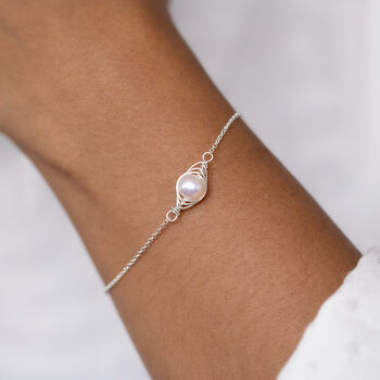 Wrapped Pearl Silver Bracelet, 2 of 9